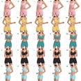 thumbnail image 4 of Soidarity Traje de baño de mujer con cordón atado inalámbrico acolchado conjunto de deportes de baño vacaciones de verano poliéster Nylon traje de Traje de baño Amarillo XXL Soidarity OD021111-10, 4 of 6