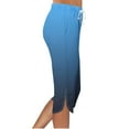 thumbnail image 6 of HaoXianJian Women's Shorts Gradient Hight Elastic Waist Capris Jogger Lounge Sweatpants Yoga Workout Drawstring Waist Below Knee Length Long Shorts S-XXL, 6 of 9