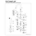 thumbnail image 3 of Kingston FB7794NFLSP NuWave French Two-Handle 4-Hole 8" Centerset Kitchen Faucet with Side Sprayer in Black Stainless, 3 of 4