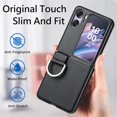 thumbnail image 4 of for Oppo Find N2 Flip Case with Ring, Slim PU Leather Protective Cover Phone Case Oppo Find N2 Flip ZH Black, 4 of 9