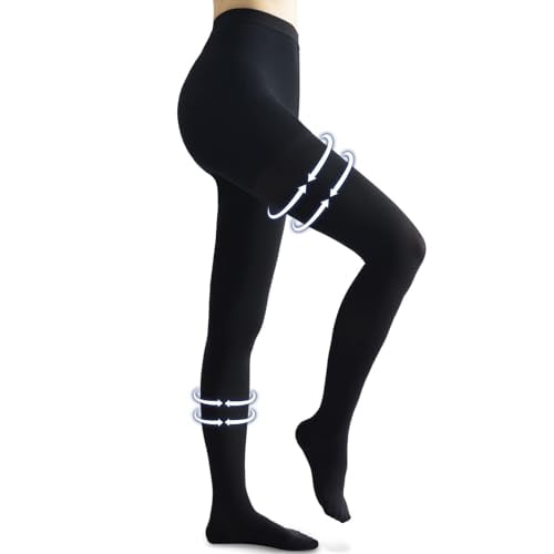 Beister Medical Compression Pantyhose for Women &amp; Men, Opaque Closed Toe 20-30mmHg Graduated Support Tight, Waist High Compression Circulation Leggings for Var