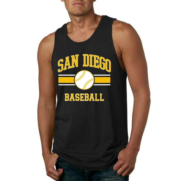 Wild Bobby City of San Diego Baseball Fantasy Fan Sports Men's Tank Top, Black, Small
