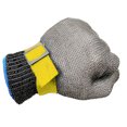 thumbnail image 3 of Kenally Guantes de trabajo anticorte de 5 niveles, guantes de alambre de acero inoxidable, guantes de trabajo resistentes a las puñaladas, malla Artesanía amarillo L Kenally TO000235-01, 3 of 6