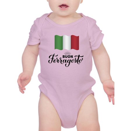 

Buon Ferragosto Italy Flag Bodysuit Infant -Image by Shutterstock 6 Months