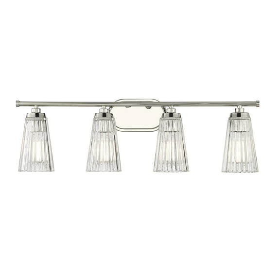 4 Light Bath Vanity In Vintage Style-10 Inches Tall And 30.5 Inches Wide-Polished Nickel Finish Savoy House 8-1745-4-109