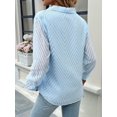thumbnail image 5 of Women'S Button Down Shirts Long Sleeve V Neck Business Casual Plain Blouses Top Blue XL, 5 of 9