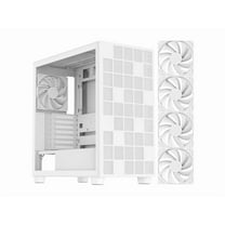 DIYPC IDX6-W White USB3.0 /Type C ATX Mid Tower Gaming Computer Case w/ Tempered Glass Side Panel and 4 x 120mm White Fans Pre-Installed