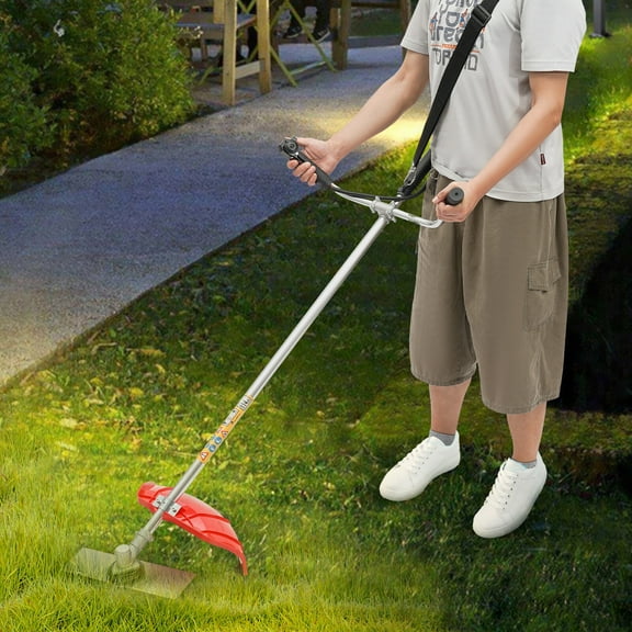 ToppiJoy 1050W 4-stroke 35.8CC Weed Wacker Gas Powered 4-Cycle Brush Cutter Weed Eater for Yard Trimming, Park Greening(Black, Red)
