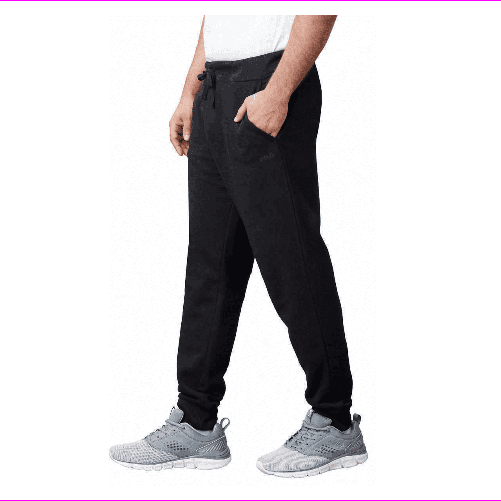 Fila Men's Back zipper pocket Ribbed cuffs Angled front pockets Pants M/Black - Walmart.com