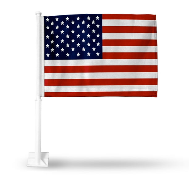American Two-Sided Car Flag, 11" x 14" with 19" Pole by Rico Industries -  Walmart.com