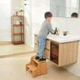 thumbnail image 6 of Utoplike Bamboo Step Stool 2 Tier, Step Treads with Cutout Handles, Non-Slip, 6 of 6