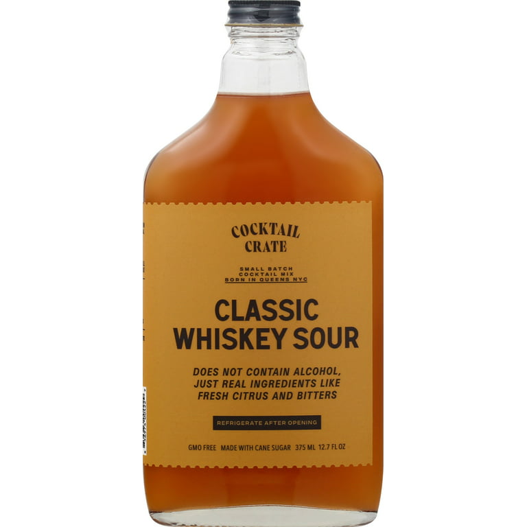 Cocktail Crate Cocktail Mix, Small Batch, Classic Whiskey Sour - 375 ml