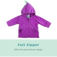 thumbnail image 2 of Cuddle Club Fleece Hoodie Jacket Winter Baby Clothes, Dino Purple Green 12-18 Mos, 2 of 7