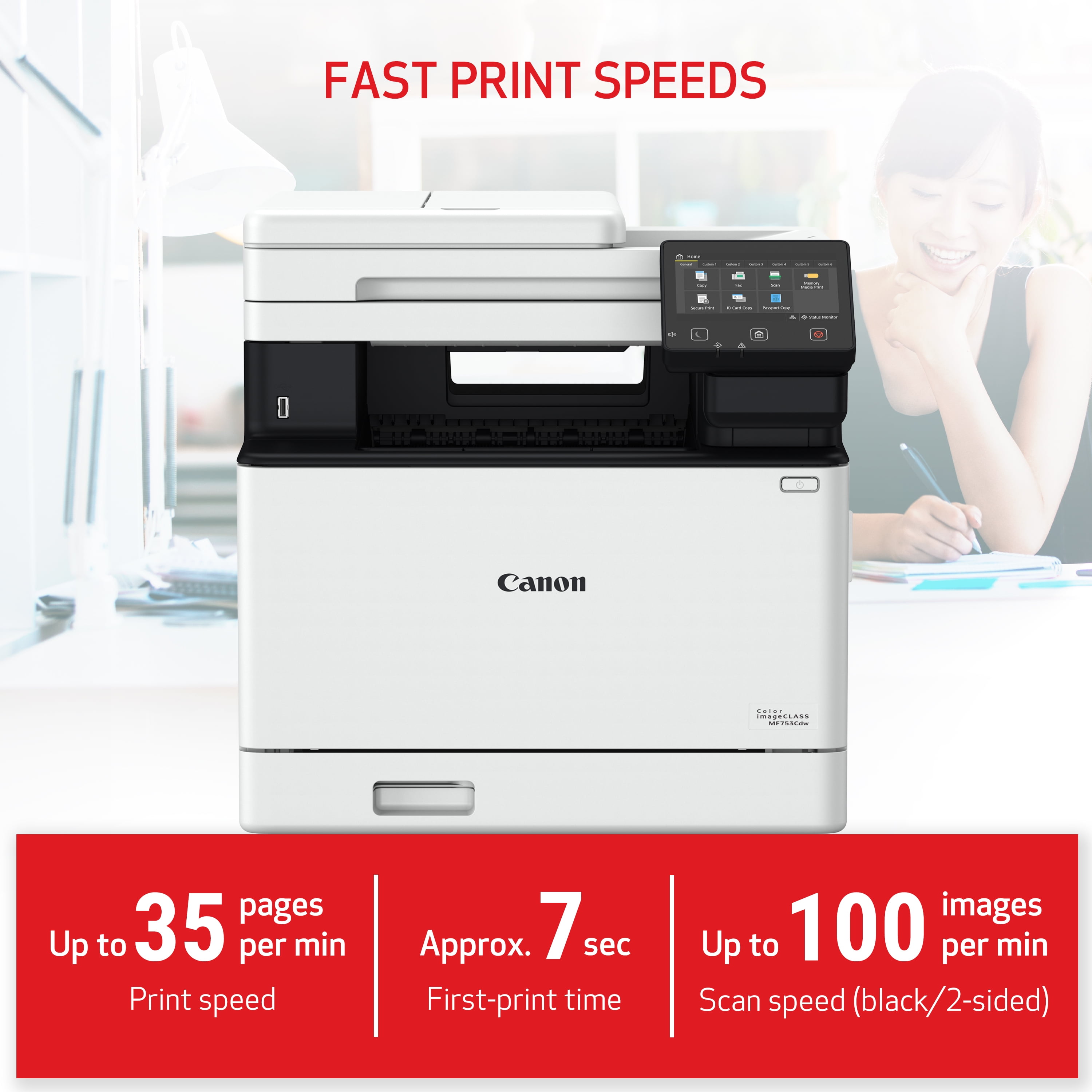 Canon Color imageCLASS MF753Cdw ‐ All in One, Wireless, Duplex Laser Printer with 3 Year Limited Warranty