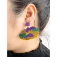 thumbnail image 4 of 100%New,Women Mardi Gras Dangle Earrings Earrings For Women European American Miss Mardi Gras Jewelry----B--Product code 72464 B, 4 of 4