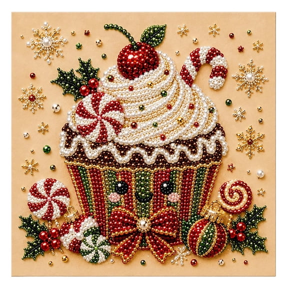 Christmas Pearl Art DIY Kit, Compact Size Diamond Painting Craft Set with Complete Tools & Accessories, Crafts for Adults Christmas Home Decor Wall Art, Thoughtful Christmas Gift