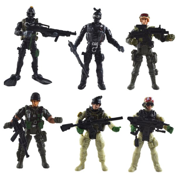 6x figuras de acción realistas, juego de rol, figuras de hombres, juego de juguete, conjunto de hombres del ejército para decoración de casa de