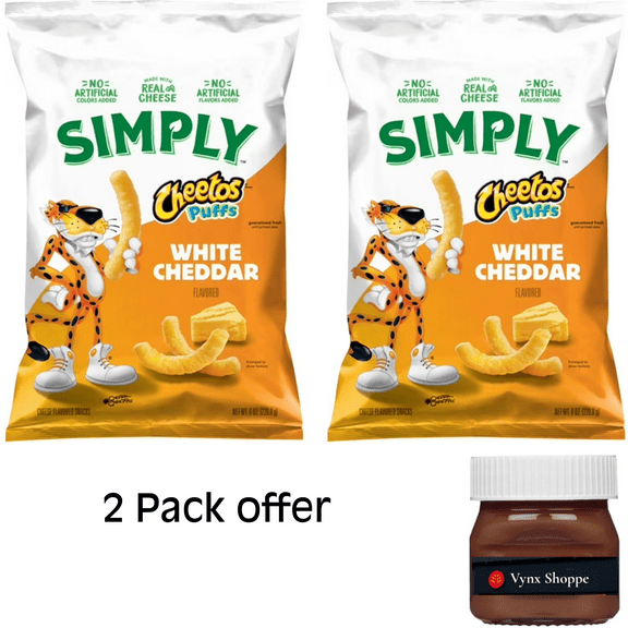 Simply Cheetos Puffs Cheese Flavored Snacks, White Cheddar, 8 ounce Bag