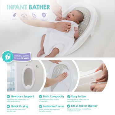 Regalo Newborn Baby Bath Support - Ergonomic Infant Bather, Safe, Folds For Storage, Up To 20 Lbs