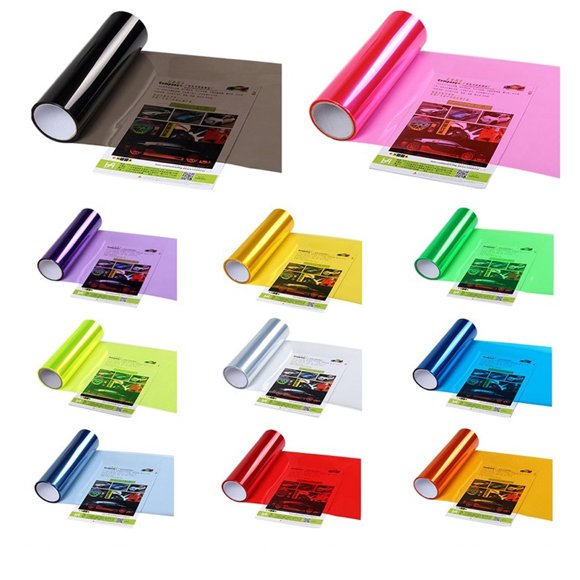 Car Headlight Protective Cover Wrap Tail vinyl film headlight Light Fog Lamp Stikcer Film Car Styling, Pink, 30x120cm