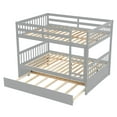 thumbnail image 5 of Bellemave Full Over Full Bunk Bed with Trundle,Wooden Trundle Bed Frame with Ladder,Convertible to 2 Platform Beds for Teens Adults(Gray), 5 of 15