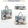 thumbnail image 6 of Corduroy Composite Fabric Tote Bag Magnetic Snap Large Capacity Crossbody Bag Beige Shoulder Strap Elegant Flower Hat Snowman, 6 of 8