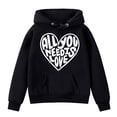 thumbnail image 3 of Hiijoy Toddler Girl's Hoodie Heart Print Hooded Sweatshirt Pocket Loose Pullover Hoodies, 3 of 3
