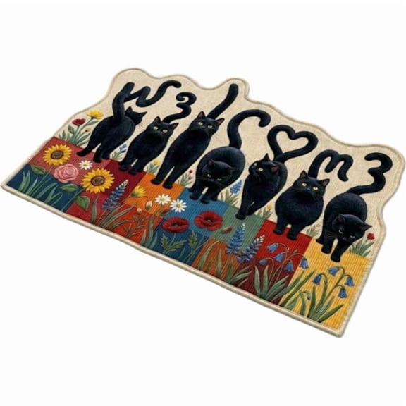 OADUKQ Animal Door Mat, Soft Velvet Pile Rug, Entryway Kitchen or Pet Feeding Area Washable, 15.7 X 23.6 in