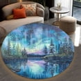 thumbnail image 4 of Circle Area Rug, Aurora Borealis21 Washable Non-Slip Floor Carpet, Soft Rug for Living Room Bedroom Decor 31 Inch, 4 of 6