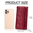 thumbnail image 5 of Women's Wallet Leather RFID Blocking Trifold Ladies Purse Embossed long Clutch Card Holder Phone Checkbook Organizer Red, 5 of 6