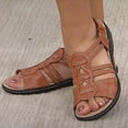 thumbnail image 2 of Liquidation d'Économies d'Été! PEZHADA Sandales pour Femmes, Sandales à Semelle Compensée pour Femmes, Sandales Mode pour Dames à Talon Compensé Confortables à Bout Rond avec Boucle Sandales Décontractées Chaussures Brun, 2 of 6