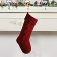 thumbnail image 2 of CuiLiyq 18" Knit Christmas Stockings, Personalized Cable Knitted Christmas Stocking, Christmas Tree Decorations Hanging Xmas Socks Ornaments, for Fireplace Family Holiday Party Supplies (Red), 2 of 5