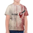 thumbnail image 5 of CAUYDY Toddler Halloween Shirt Ghouls T-Shirt Kids Spooky Shirt Boys Girls Halloween Graphic Short Sleeve Tee Tops(Red,8-9 Y), 5 of 5