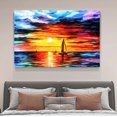 thumbnail image 4 of Póster en lienzo con paisaje de barcos al atardecer en el mar, decoración para dormitorio, paisaje deportivo, decoración para oficina, regalo, estilo marco, 20 x 30 cm, 4 of 8