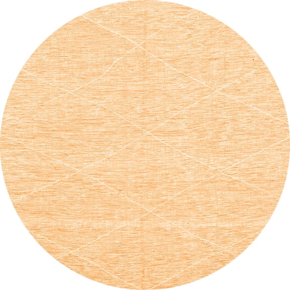 Ahgly Company Machine Washable Indoor Round Solid Orange Modern Area Rugs, 8' Round