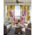 thumbnail image 6 of Farmhouse Sunflowers Blackout Curtains for Bedroom Living Room Darkening Curtains 63 Inches Long Spring Country Watercolor Pig Floral Window Curtain 2 Panels Set Window Treatment Drapes 42"x63", 6 of 9