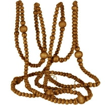 12 Feet Wood Bead Garland,Christmas Wooden Beads Garland,Round Craft Farmhouse Vintage Wood Bead Garlands for Xmas Decoration Supplies,Hanging Holiday Decorations(Coffee)