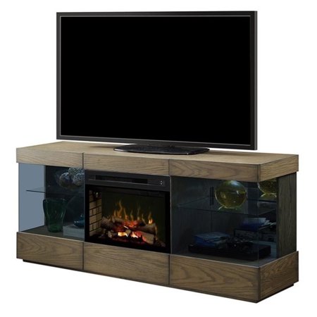 Bowery Hill Electric Fireplace Tv Stand With Logset In Raked Sand