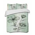 thumbnail image 2 of Quilts Twin Size, Green Floral Soft Comforter Bedding Set for Bed, Country Rustic Ombre Painting Art Watercolor Lightweight Quilted Bedspread with Pillow Cover(2 Pieces) for All Season, 68x86 Inch, 2 of 6