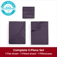 thumbnail image 3 of Mellanni Iconic Sheet Set Brushed Microfiber, Extra Deep Pocket, 3 Piece Twin, Purple, 3 of 8