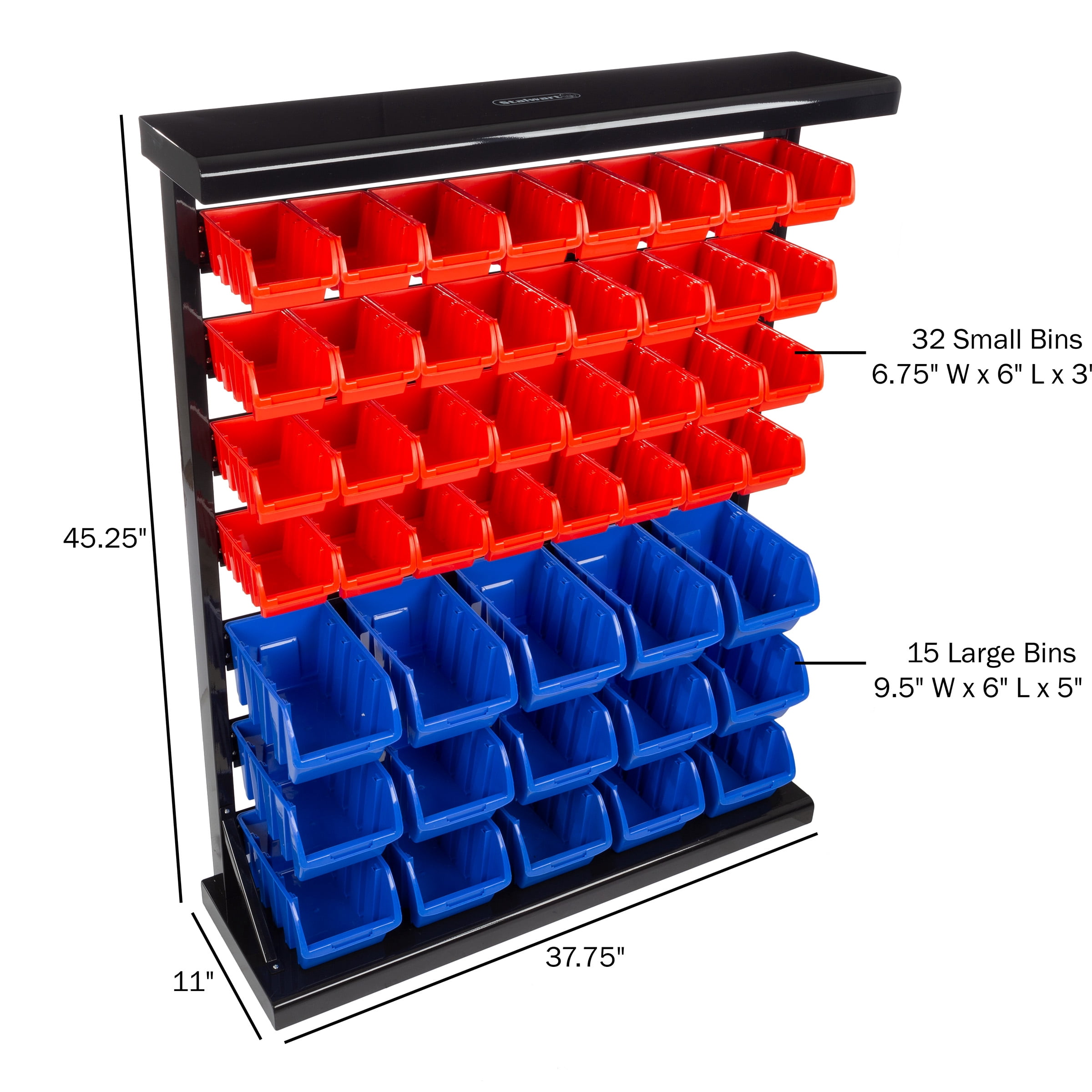 Wall Mount 47 Bin Storage Rack Organizer