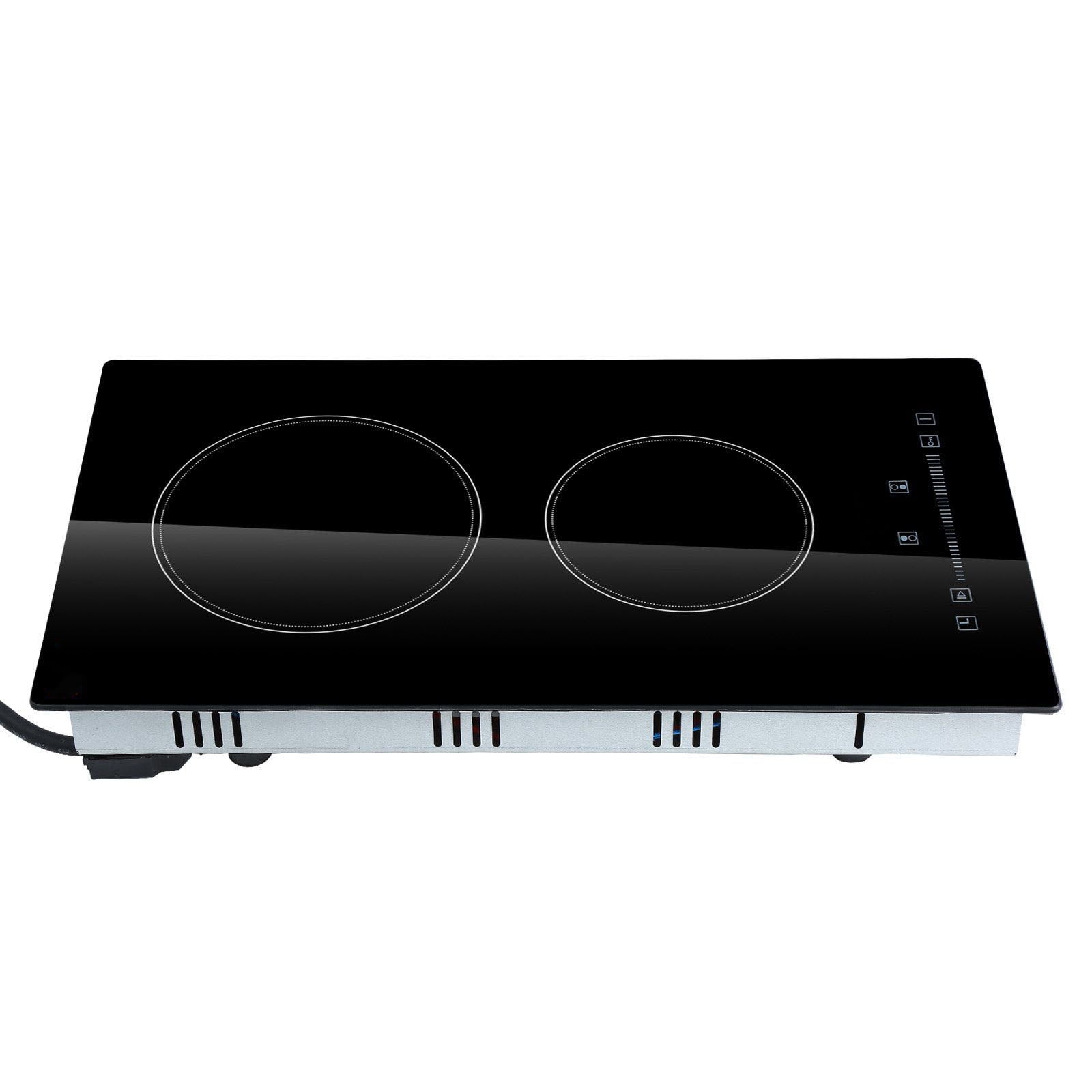Electric Stove Top 2 Burner, 20x11.6 Inch 240V Glass Cooktop, Sensor Touch Control, Timer, Child Lock, 9 Power Levels for Boil, Fry, Simmer, Steam