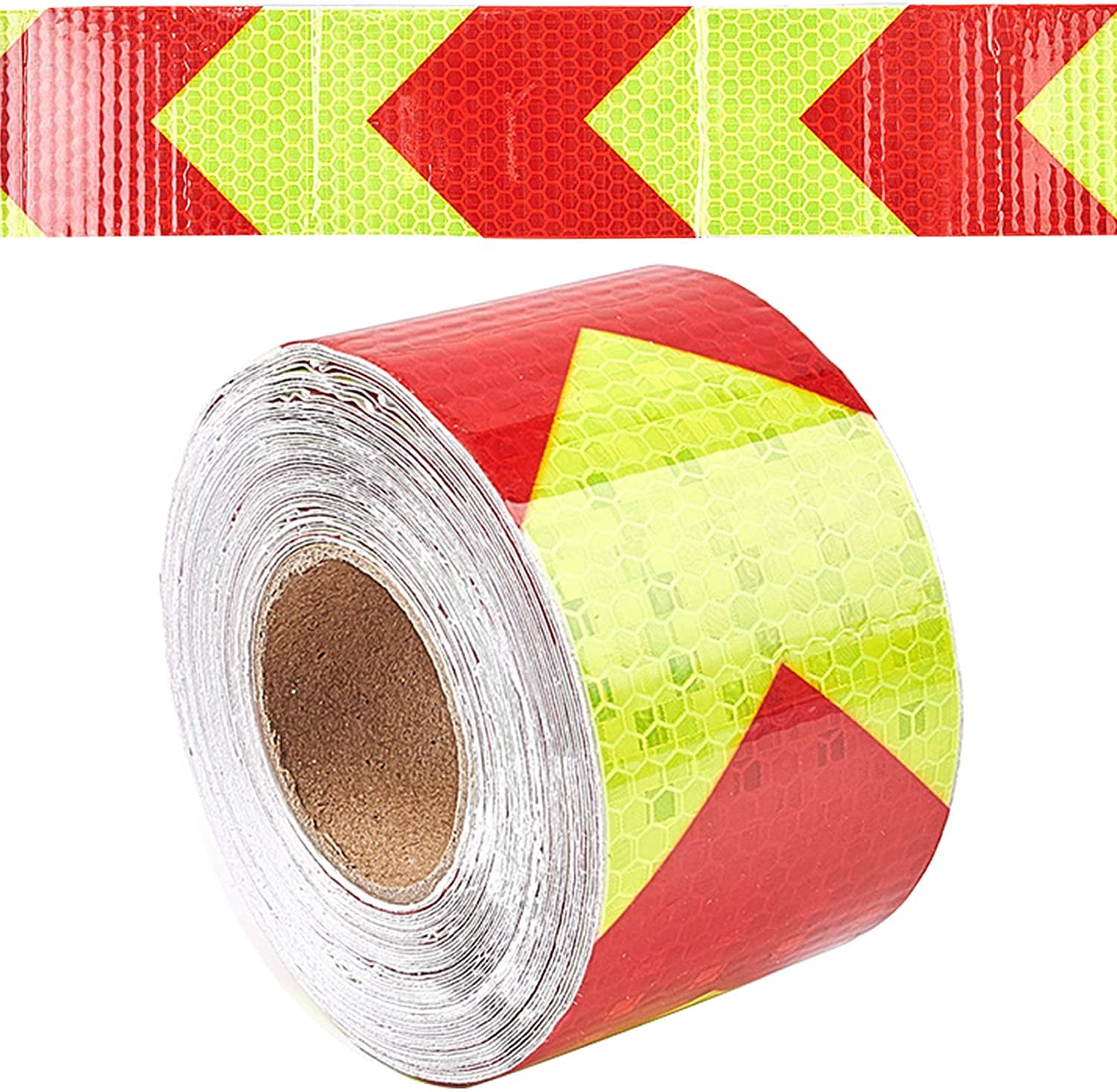 2X 33ft Reflective Hazard Warning Tape Red Yellow High Intensity