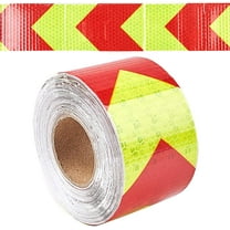 1 roll 2" X 33ft Reflective Hazard Warning Tape Red Yellow High Intensity Waterproof Reflector Safety Tape Marking Tape for Trailer Trucks Cars