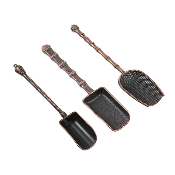 Qnmwood Vintage Metal Long-Handle Teaspoon for Loose Tea and Coffee - Set of 3