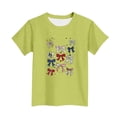 thumbnail image 6 of oelaio Kids Graphic Tees Boys Girls American Flag Shirt 4th of July Celebration Tee Independence Day Patriotic Tops Mint Green 110, 6 of 7