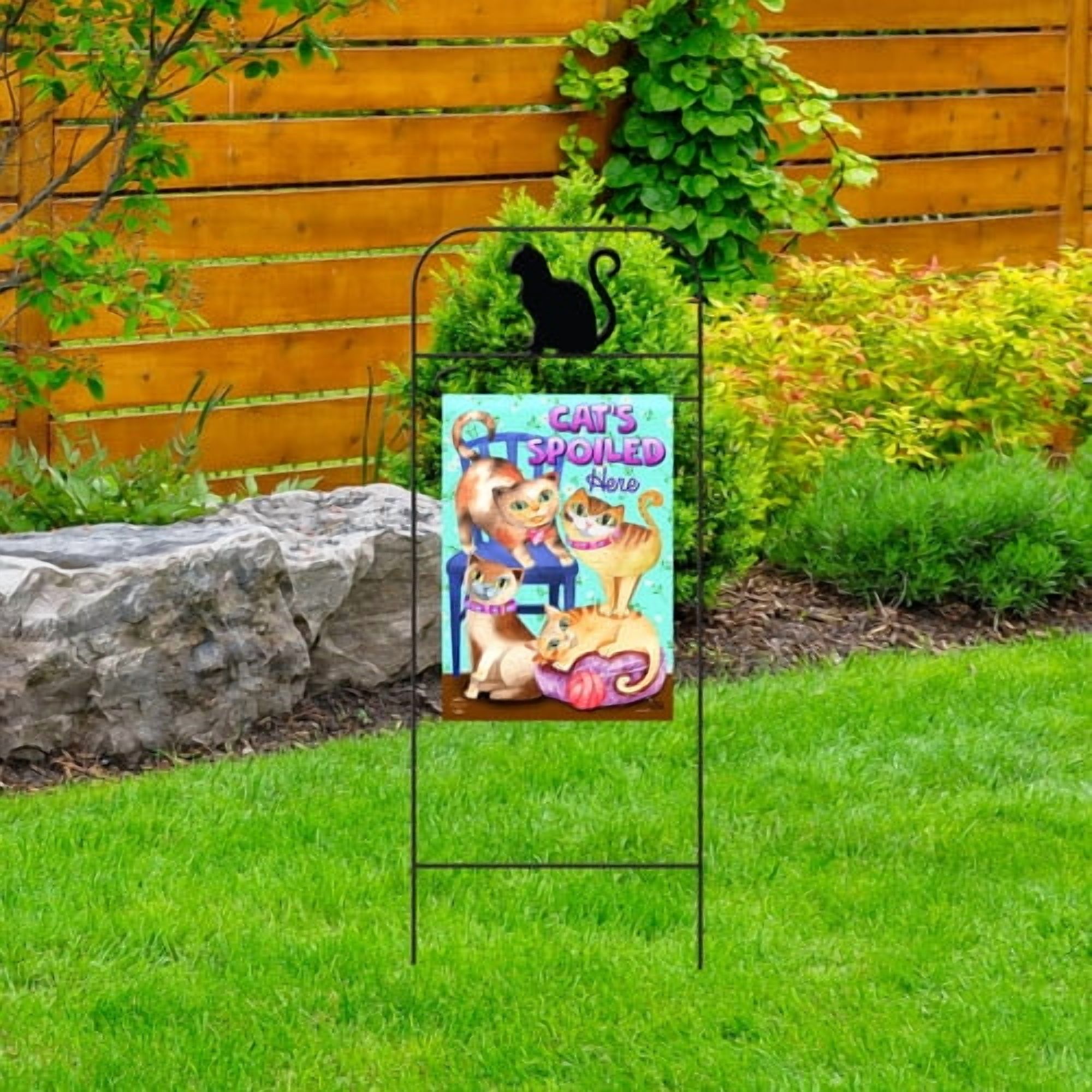 Briarwood Lane Wrought Iron Cat Garden Flag Arbor
