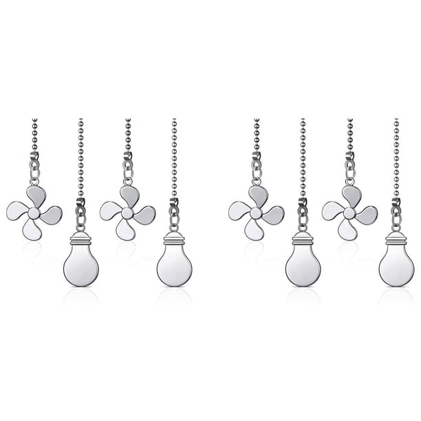 8x Cadena de tracción para ventilador de techo Cadena de extensión para ventilador Tiradores de cadena para ventilador Extensor de cadena para ventilador de techo decorativo de 12 pulgadas Adorno D