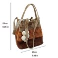 thumbnail image 6 of Handmade Crochet Flower Tote Boho Striped Handbag Beach Bag Crossbody Shoulder Bag Crocheted Floral Purse for Women Vacation Street, 6 of 8