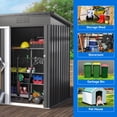 thumbnail image 6 of Dextrus Outdoor Storage Shed 5x3FT, Heavy Duty Metal Tool Sheds Storage House with Single Lockable Door & Air Vent for Garden, Patio, Lawn to Store Bikes, Trash Bins, Tools, Lawnmowers, 6 of 6